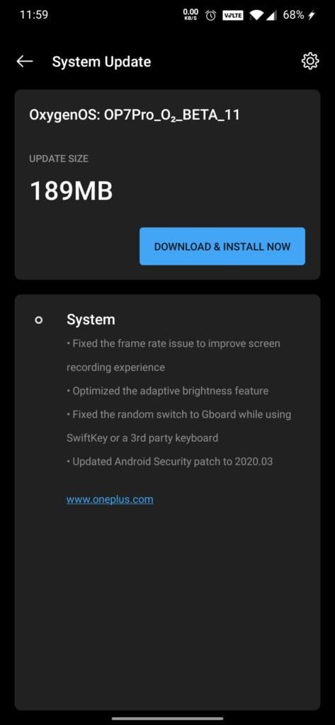 Oneplus 7 and 7 Pro Open beta 11