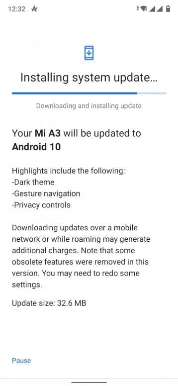 Android 10 Update Mi A3